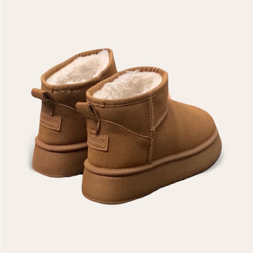 Women’s Ultra Mini Platform Faux Fur Lined Waterproof Boots in Chestnut, US 7 - Picture 3 of 12